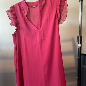 Red dress with optional waist tie